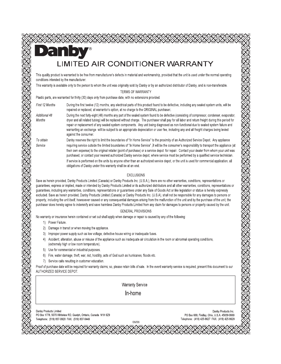 Danby DAC8007EE User Manual | Page 12 / 13