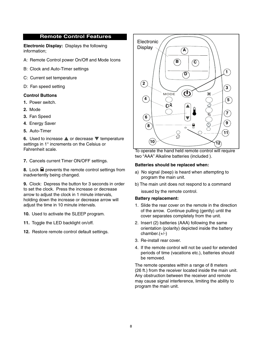 Danby DAC8007EE User Manual | Page 9 / 13