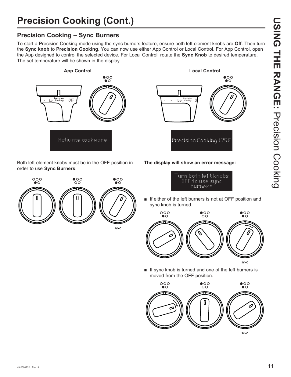 Precision cooking (cont.), Using the range: precision cooking | Cafe Owner Manual User Manual | Page 12 / 73