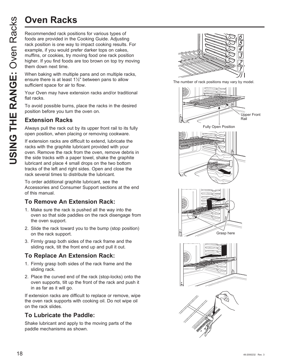Using the range: oven racks, Oven racks | Cafe Owner Manual User Manual | Page 19 / 73