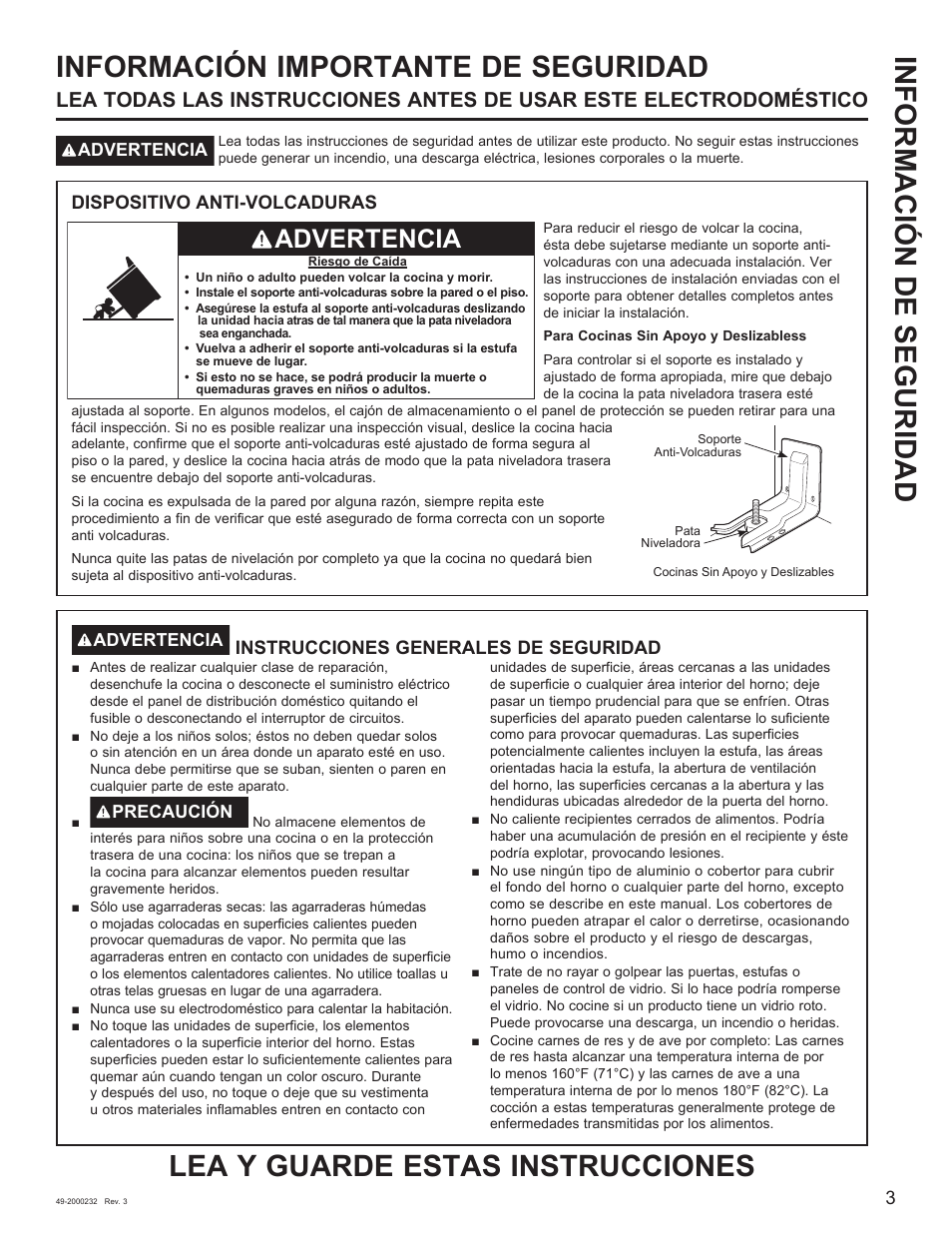 Información de seguridad, Advertencia | Cafe Owner Manual User Manual | Page 40 / 73