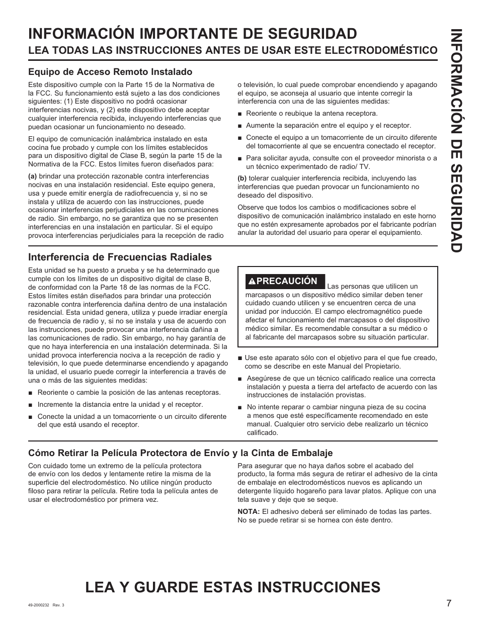 Interferencia de frecuencias radiales | Cafe Owner Manual User Manual | Page 44 / 73