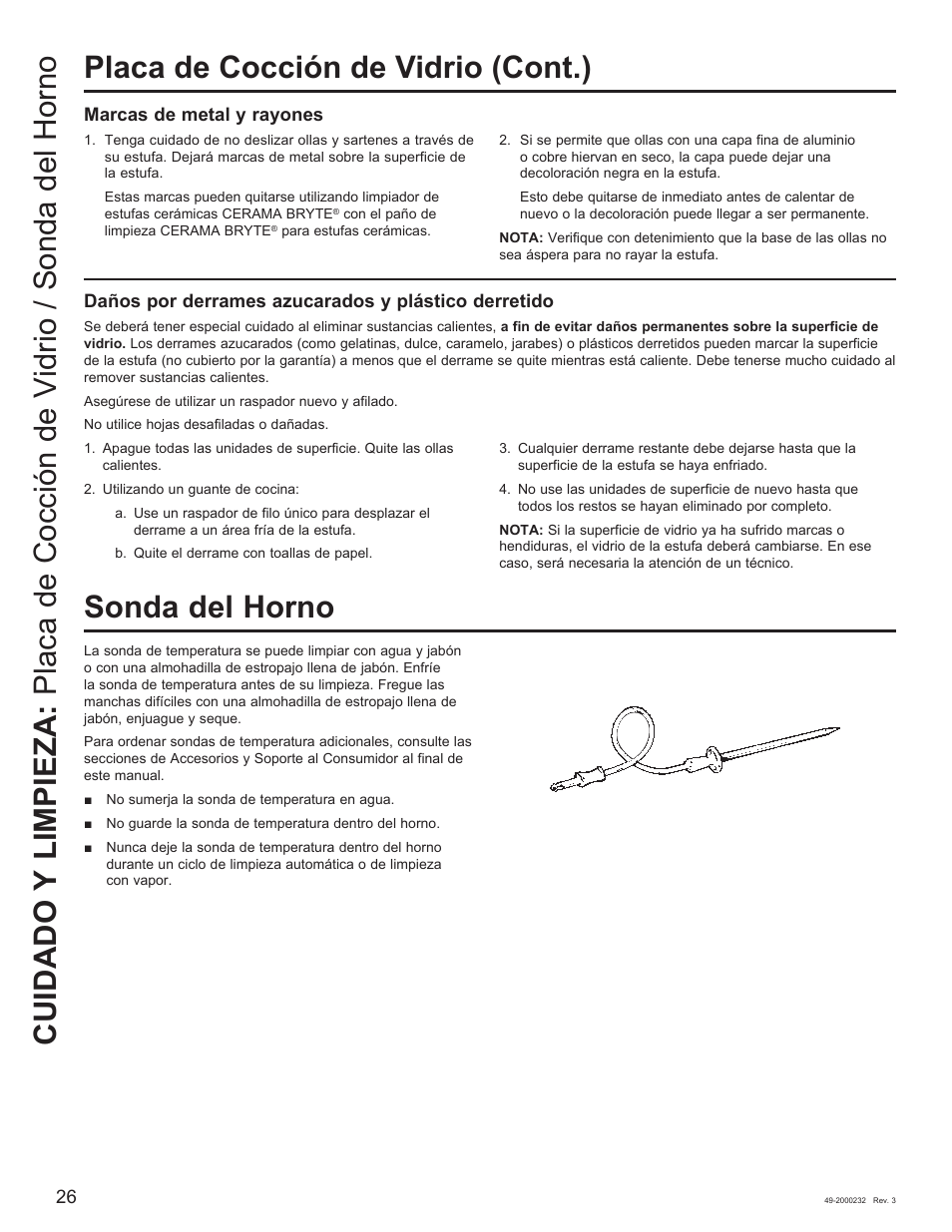 Placa de cocción de vidrio (cont.) sonda del horno | Cafe Owner Manual User Manual | Page 63 / 73