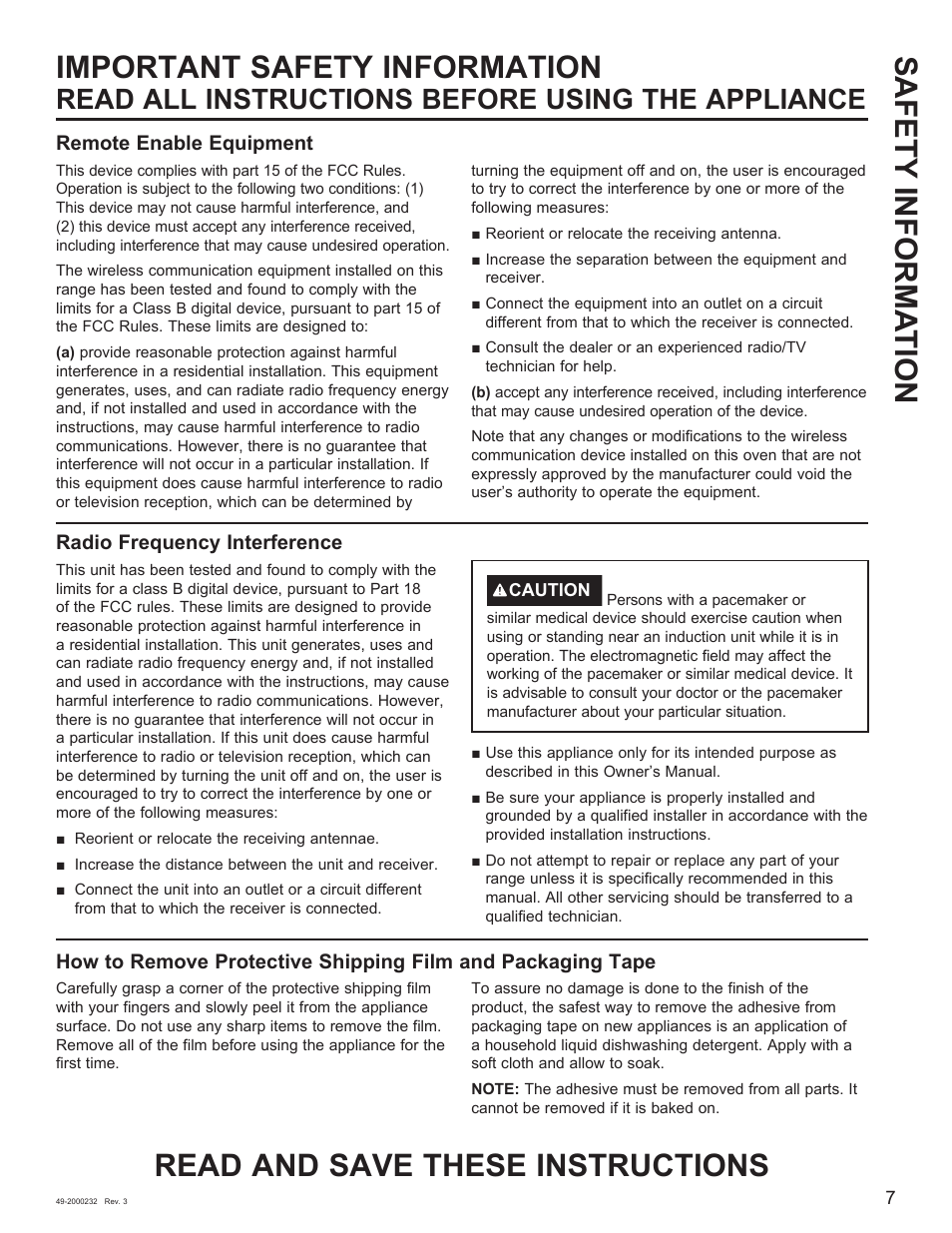 Read all instructions before using the appliance | Cafe Owner Manual User Manual | Page 8 / 73