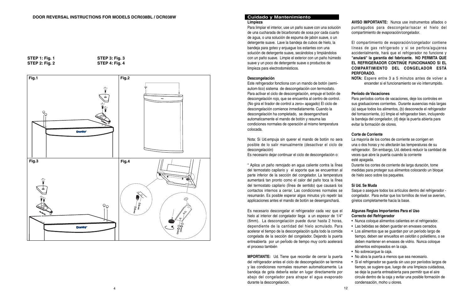 Danby DCR038BL User Manual | Page 12 / 15