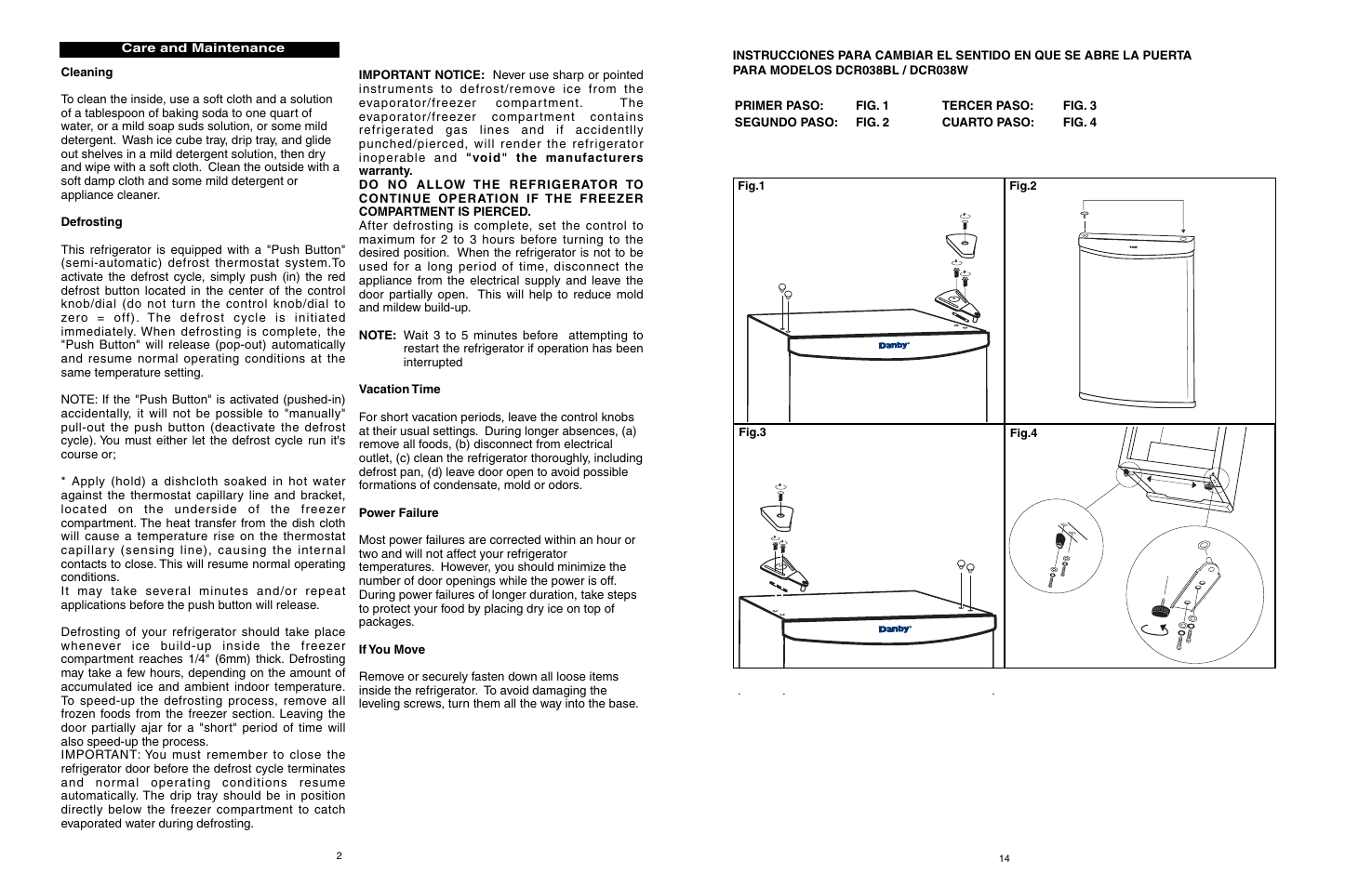 Danby DCR038BL User Manual | Page 14 / 15