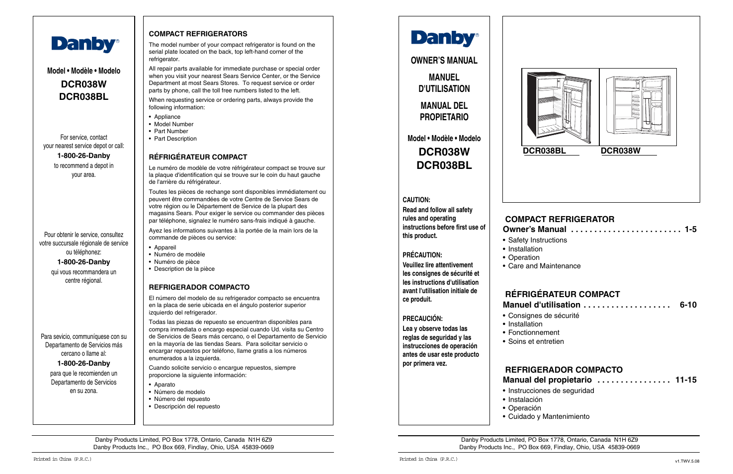 Danby DCR038BL User Manual | Page 15 / 15