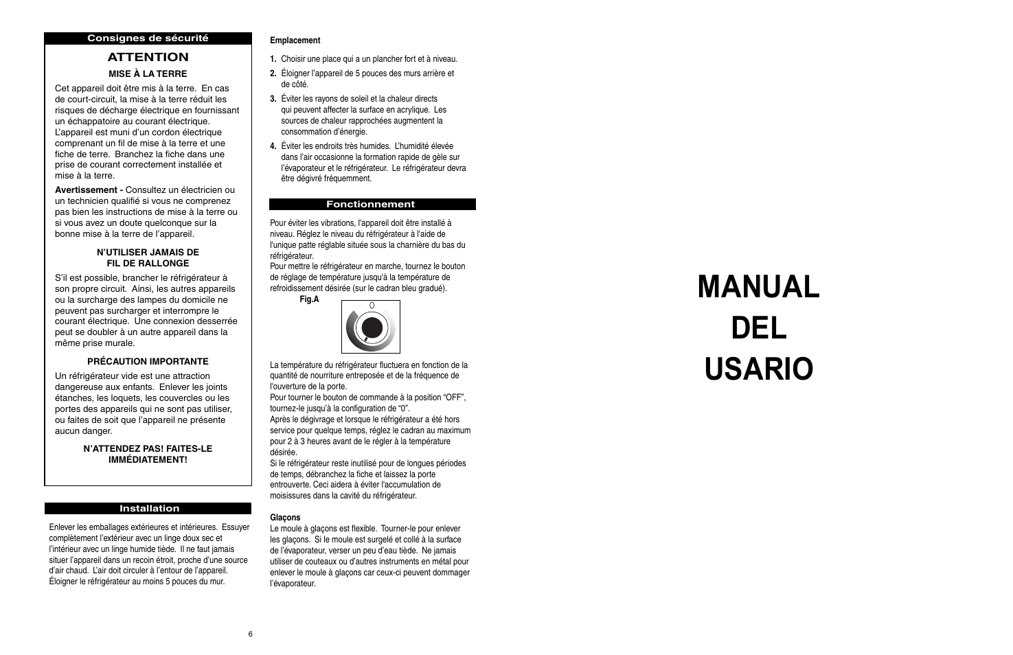 Manual del usario | Danby DCR038BL User Manual | Page 6 / 15