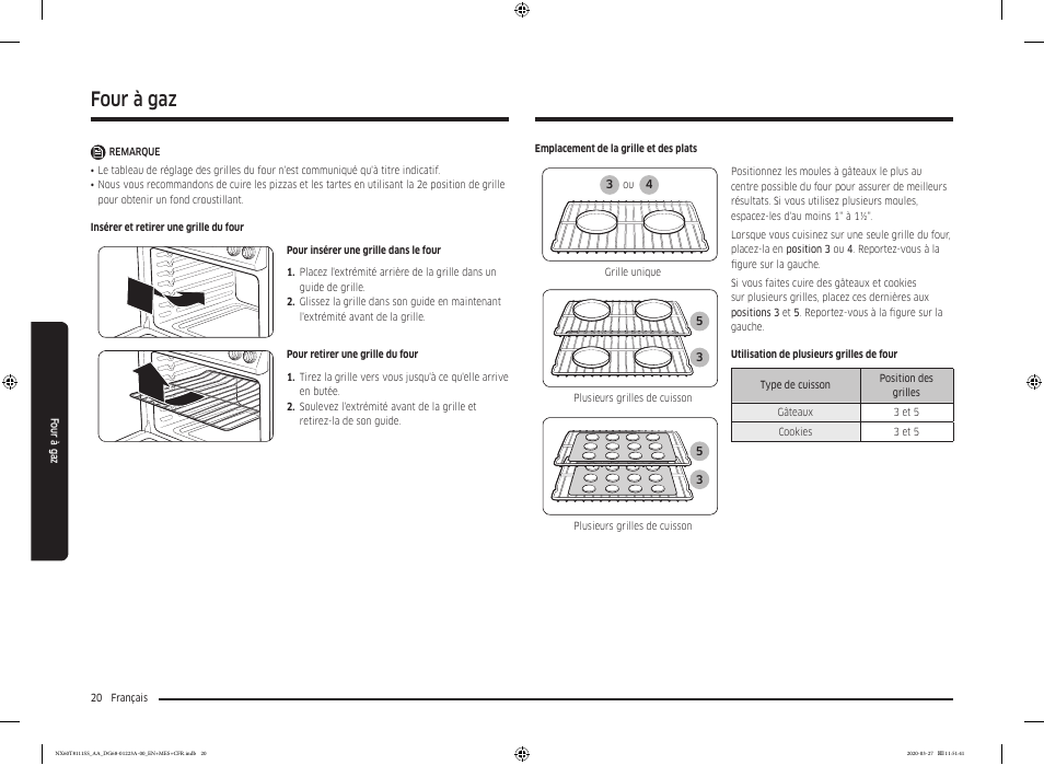 Four à gaz | Samsung 30 Inch Slide-in Gas Smart Range Owner Manual User Manual | Page 116 / 144