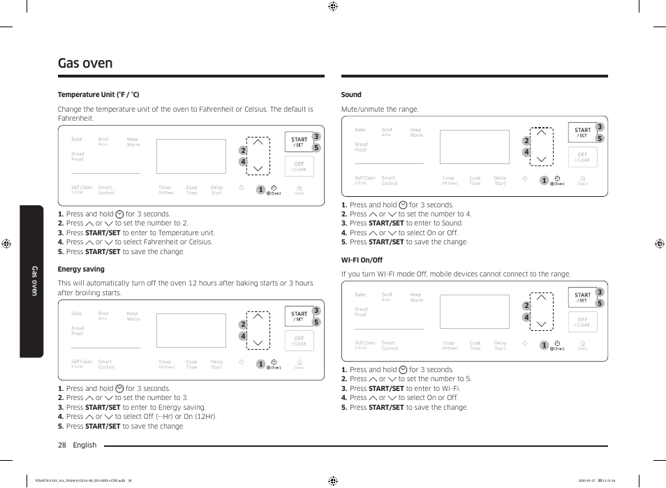 Gas oven | Samsung 30 Inch Slide-in Gas Smart Range Owner Manual User Manual | Page 28 / 144