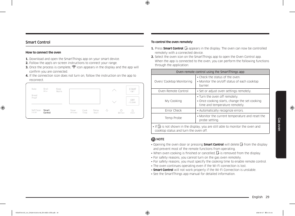 Smart control | Samsung 30 Inch Slide-in Gas Smart Range Owner Manual User Manual | Page 29 / 144