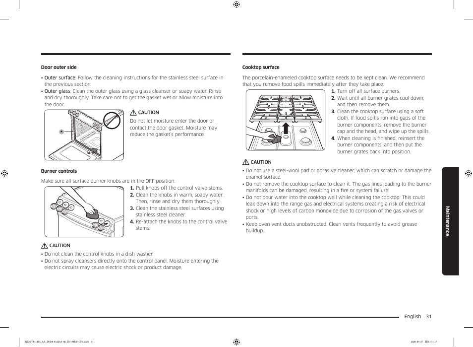 Samsung 30 Inch Slide-in Gas Smart Range Owner Manual User Manual | Page 31 / 144