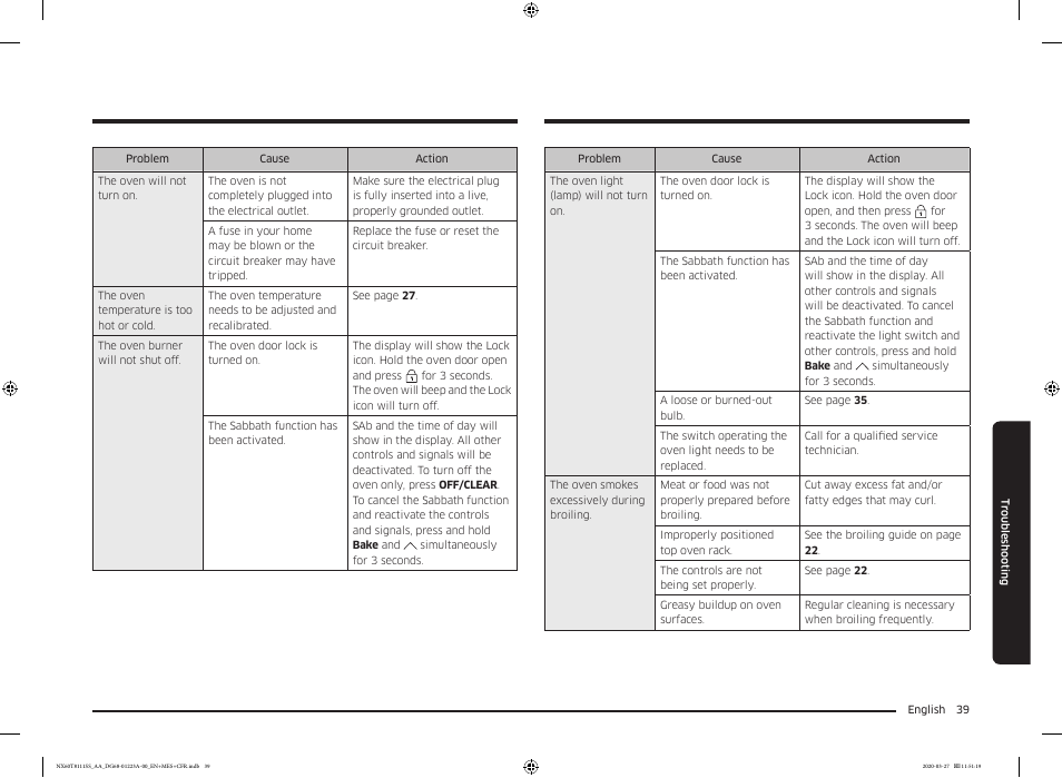 Samsung 30 Inch Slide-in Gas Smart Range Owner Manual User Manual | Page 39 / 144