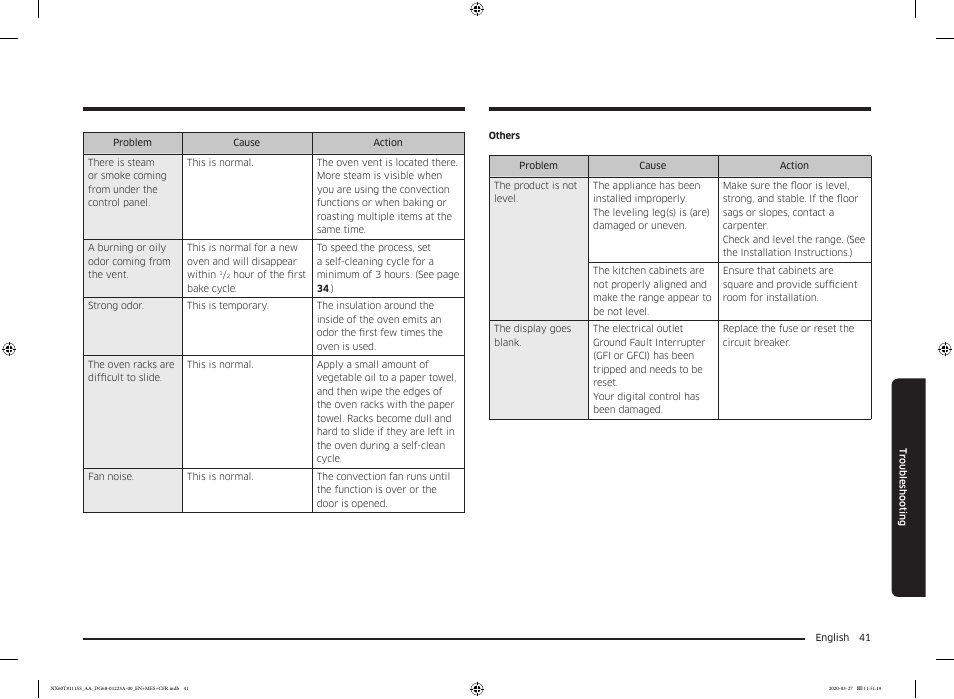 Samsung 30 Inch Slide-in Gas Smart Range Owner Manual User Manual | Page 41 / 144