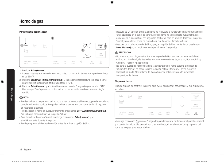 Horno de gas | Samsung 30 Inch Slide-in Gas Smart Range Owner Manual User Manual | Page 74 / 144