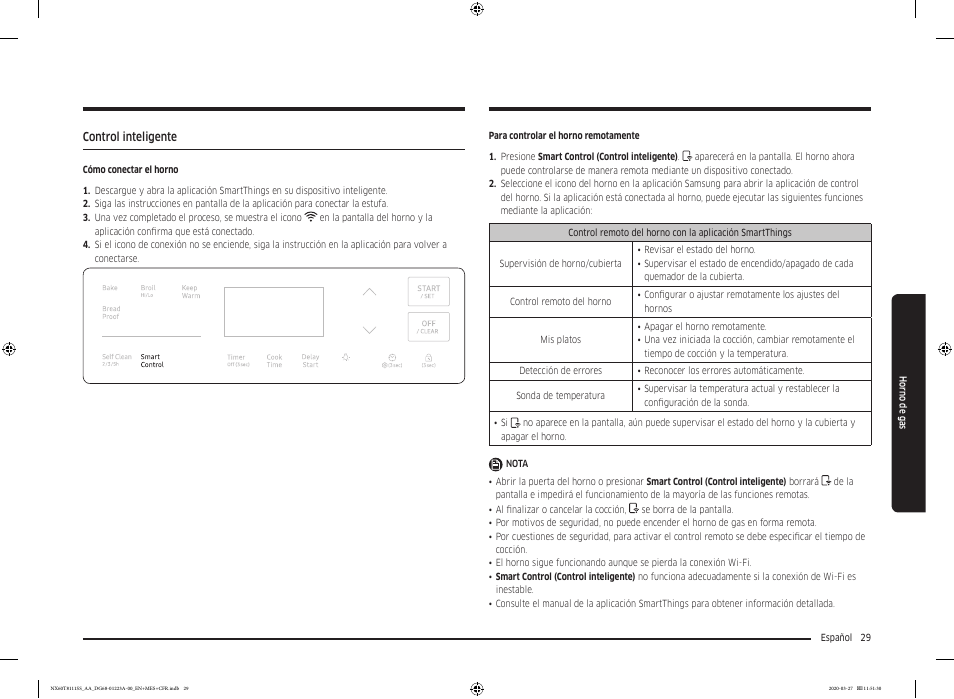 Control inteligente | Samsung 30 Inch Slide-in Gas Smart Range Owner Manual User Manual | Page 77 / 144