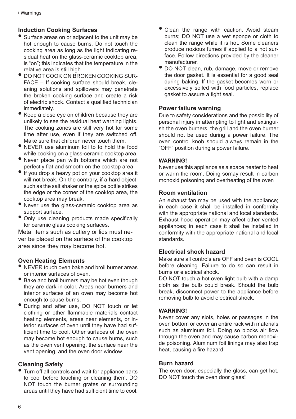 Bertazzoni Professional Series 24 Inch Freestanding Gas Range Owner's Manual User Manual | Page 6 / 40