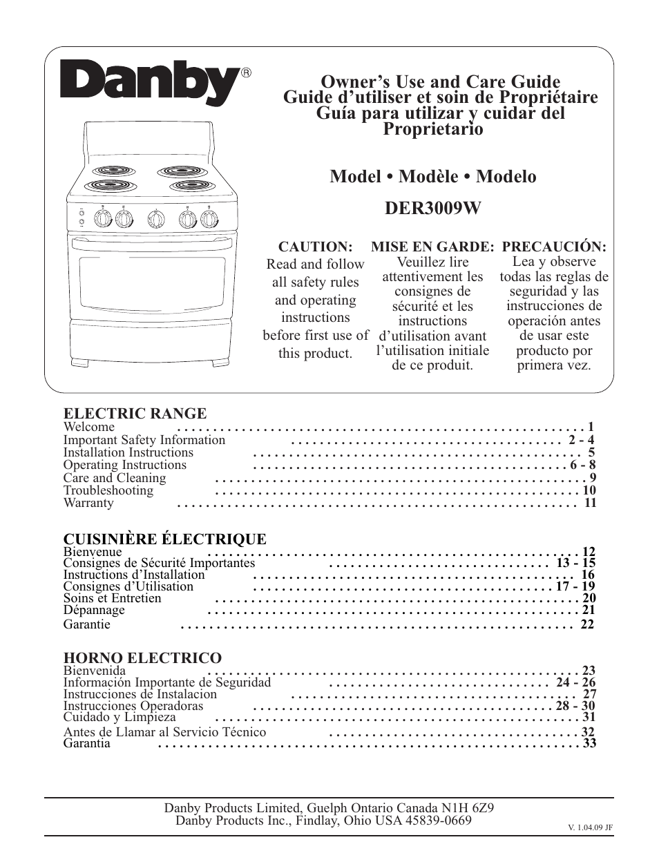 Danby DER3009W User Manual | 32 pages