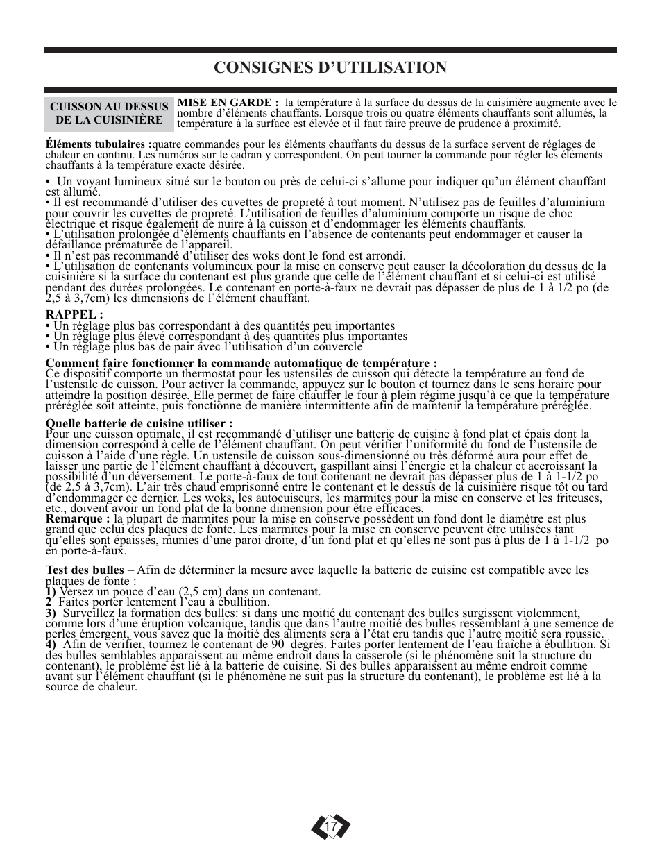 Consignes d’utilisation | Danby DER3009W User Manual | Page 17 / 32