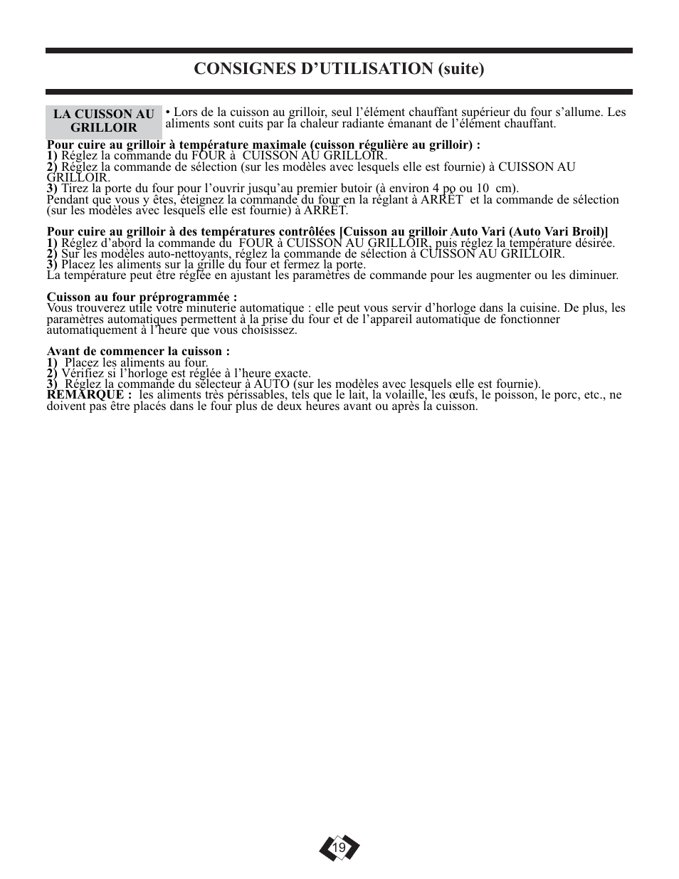 Consignes d’utilisation (suite) | Danby DER3009W User Manual | Page 19 / 32