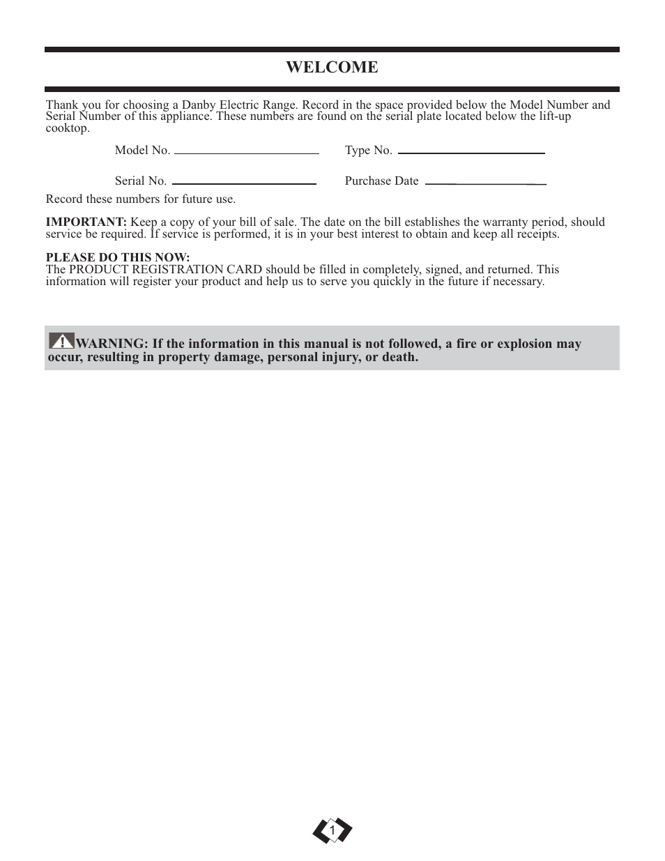 Welcome | Danby DER3009W User Manual | Page 2 / 32