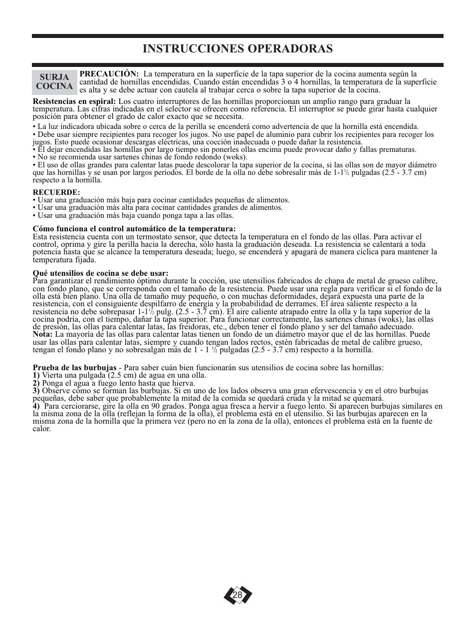 Instrucciones operadoras | Danby DER3009W User Manual | Page 27 / 32