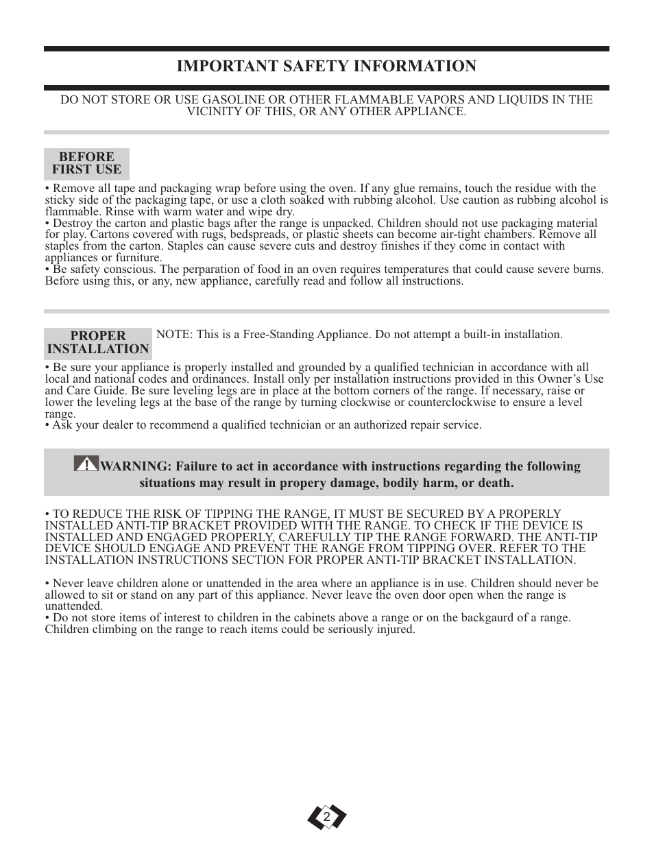 Important safety information | Danby DER3009W User Manual | Page 3 / 32