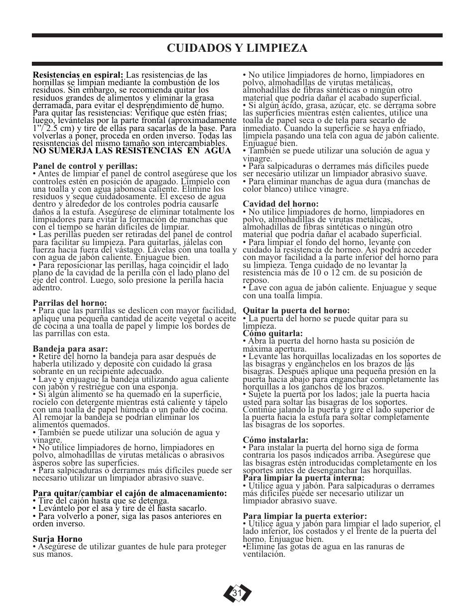 Cuidados y limpieza | Danby DER3009W User Manual | Page 30 / 32