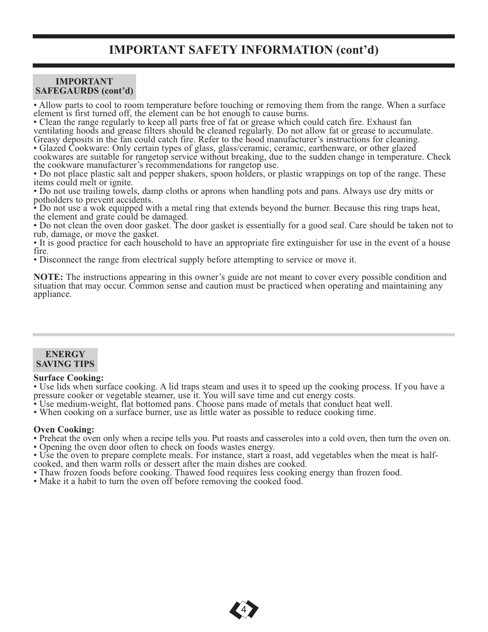 Important safety information (cont’d) | Danby DER3009W User Manual | Page 5 / 32