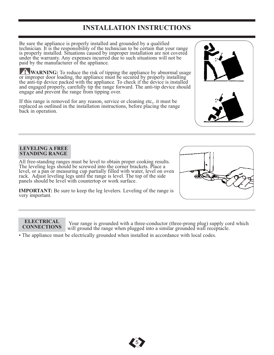 Installation instructions | Danby DER3009W User Manual | Page 6 / 32