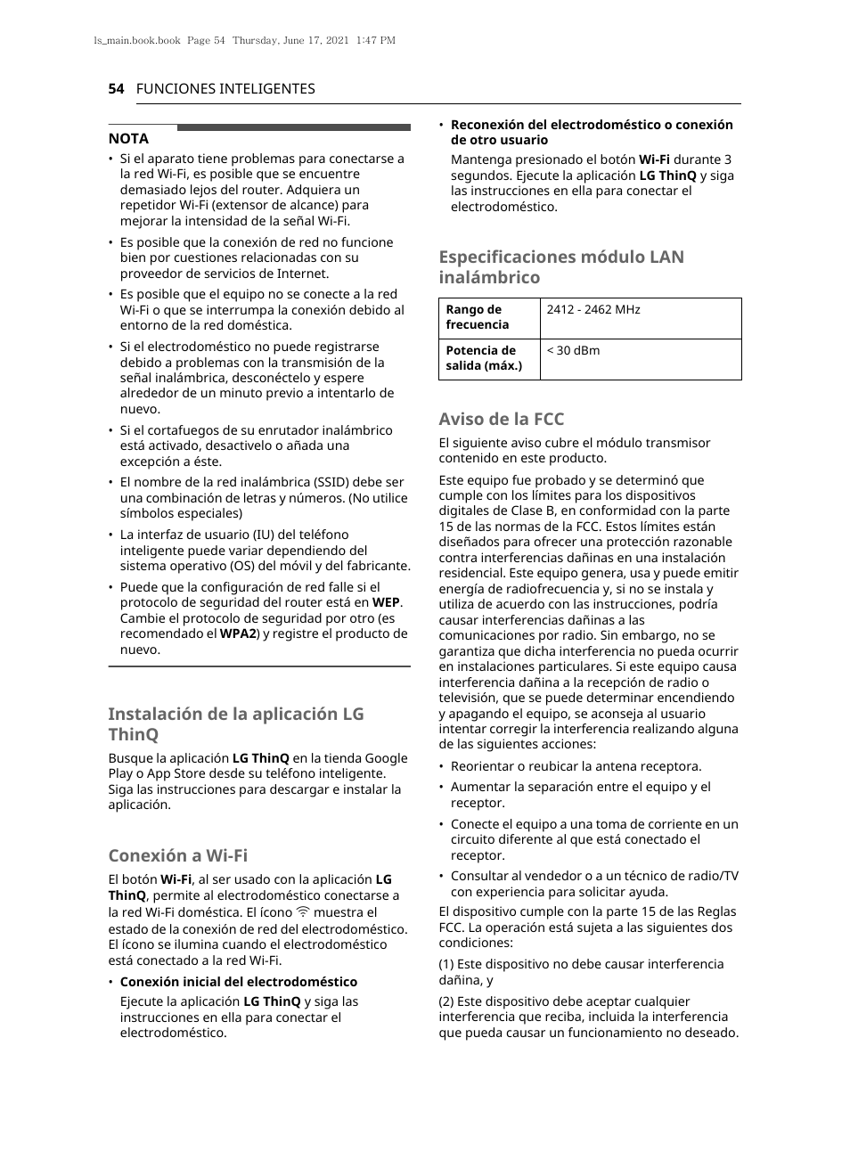 Instalación de la aplicación lg thinq, Conexión a wi-fi | LG 30 Inch Electric Slide-In Smart Range Owner Manual User Manual | Page 130 / 164