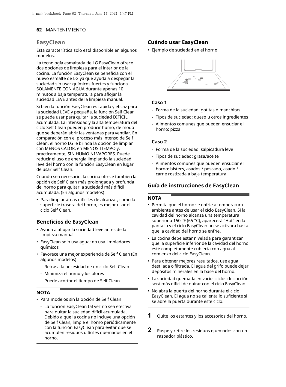 Easyclean | LG 30 Inch Electric Slide-In Smart Range Owner Manual User Manual | Page 138 / 164
