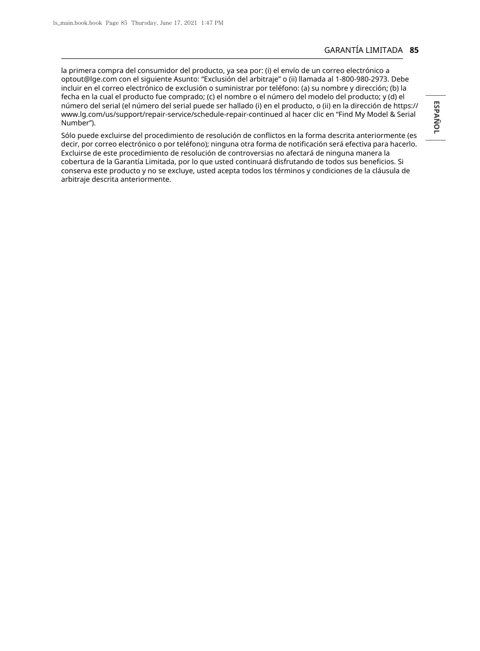 LG 30 Inch Electric Slide-In Smart Range Owner Manual User Manual | Page 161 / 164