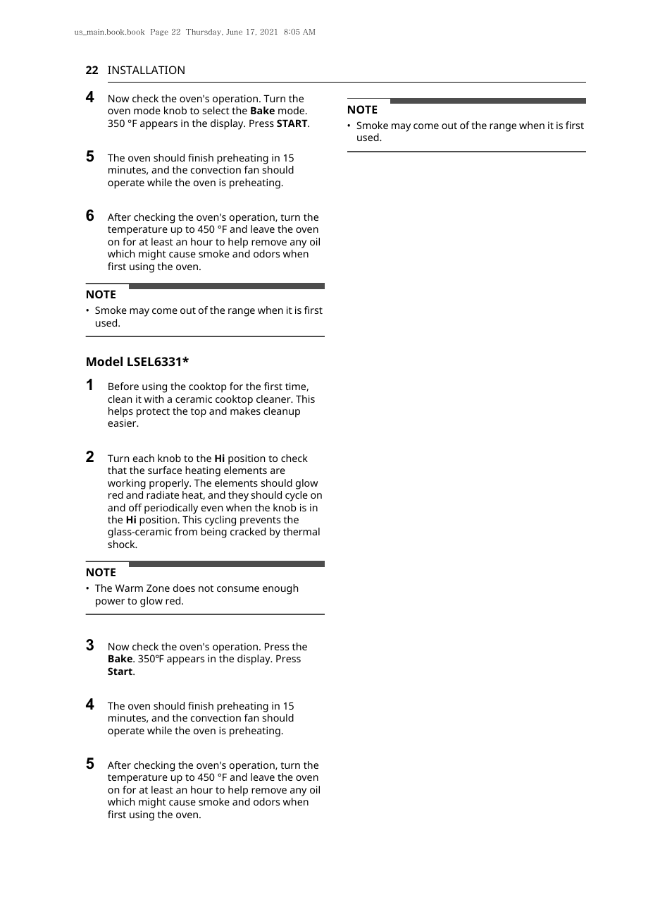 LG 30 Inch Electric Slide-In Smart Range Owner Manual User Manual | Page 22 / 164