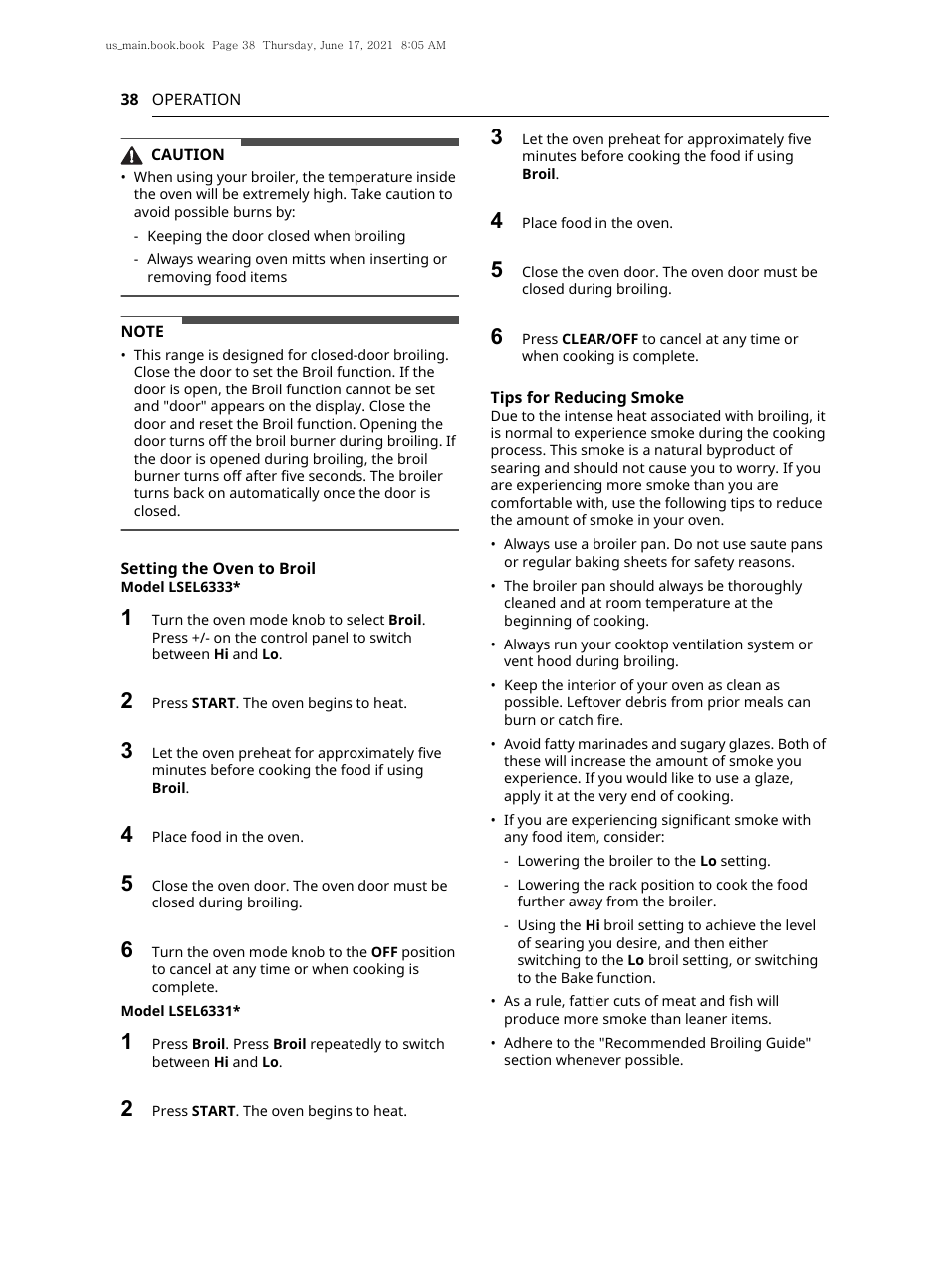 LG 30 Inch Electric Slide-In Smart Range Owner Manual User Manual | Page 38 / 164