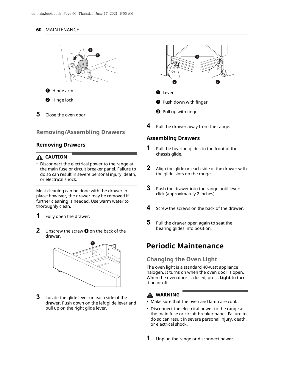 Periodic maintenance | LG 30 Inch Electric Slide-In Smart Range Owner Manual User Manual | Page 60 / 164