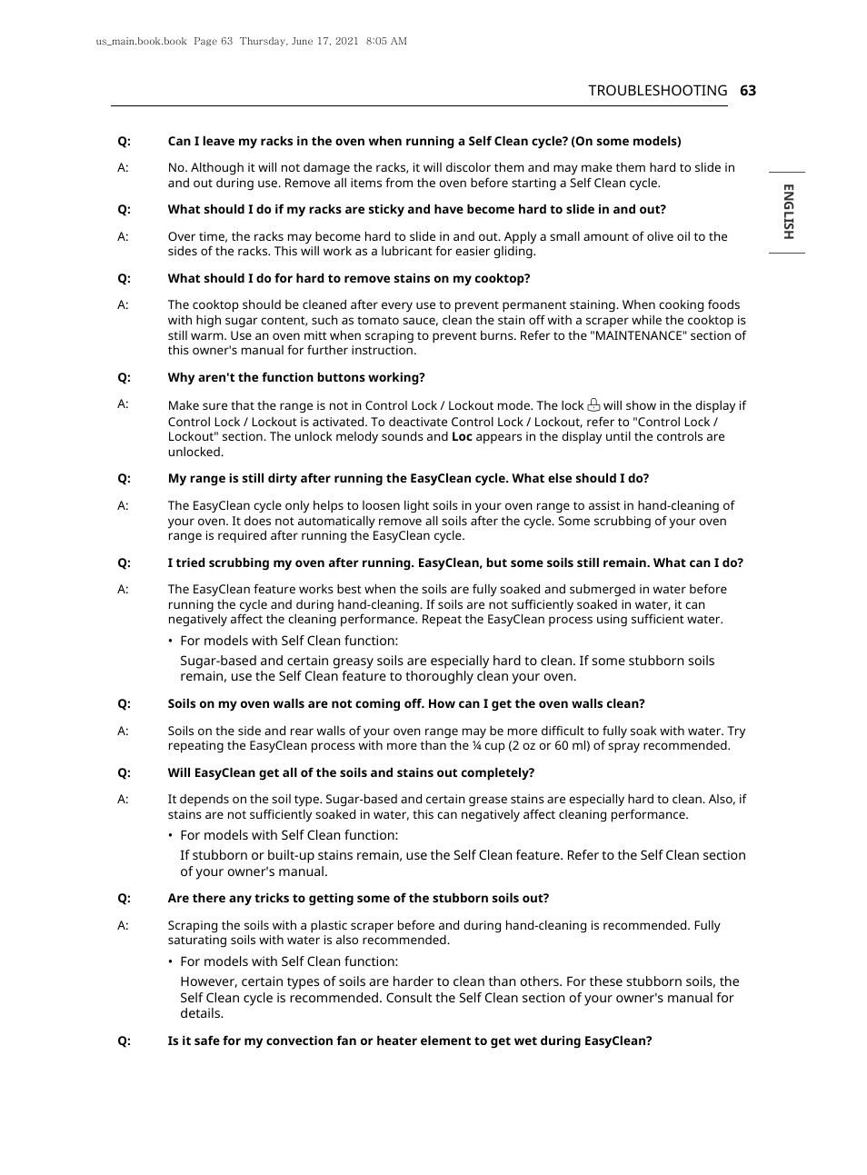 LG 30 Inch Electric Slide-In Smart Range Owner Manual User Manual | Page 63 / 164