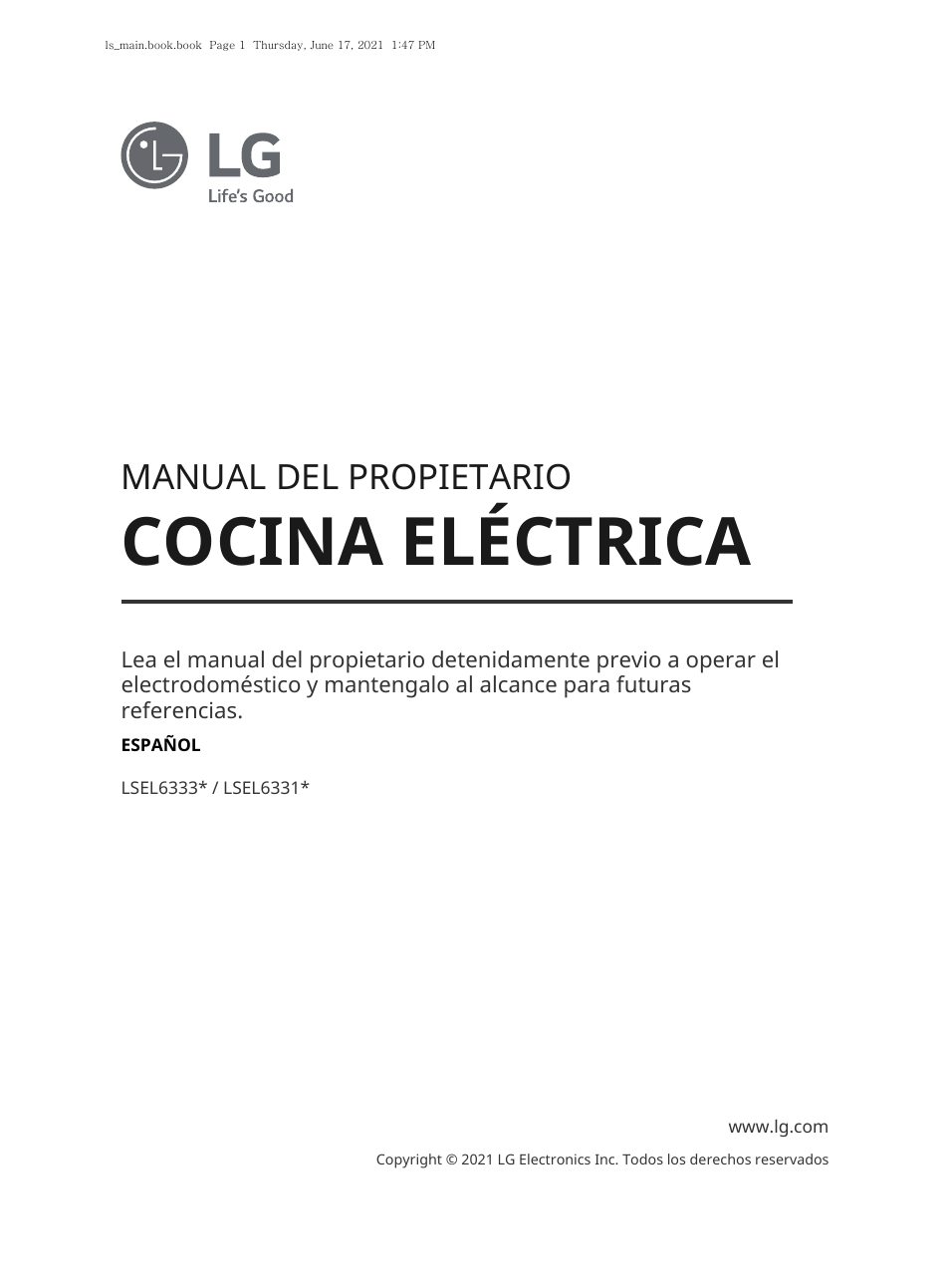 Cocina eléctrica, Manual del propietario | LG 30 Inch Electric Slide-In Smart Range Owner Manual User Manual | Page 77 / 164
