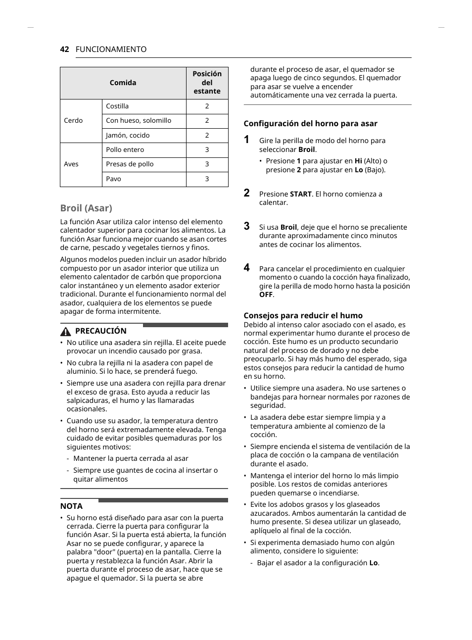 Broil (asar) | LG Studio 30 Inch Slide-In Gas Smart Range Owners Manual User Manual | Page 122 / 172