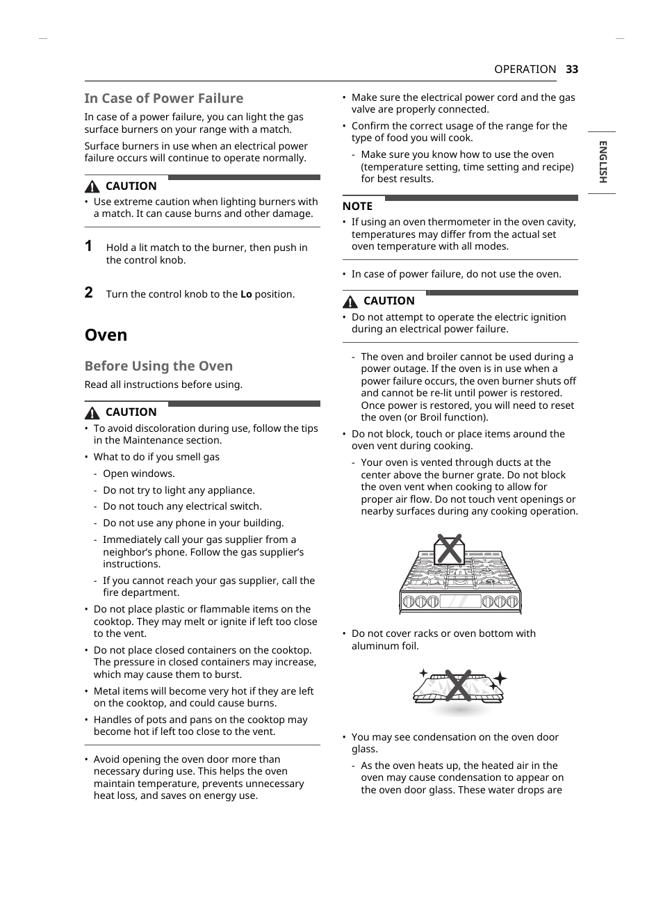Oven, Before using the oven | LG Studio 30 Inch Slide-In Gas Smart Range Owners Manual User Manual | Page 33 / 172