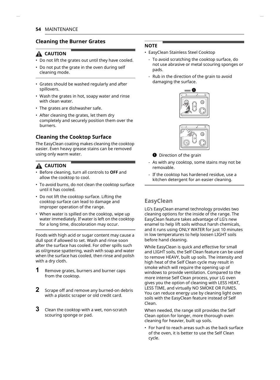 Easyclean | LG Studio 30 Inch Slide-In Gas Smart Range Owners Manual User Manual | Page 54 / 172