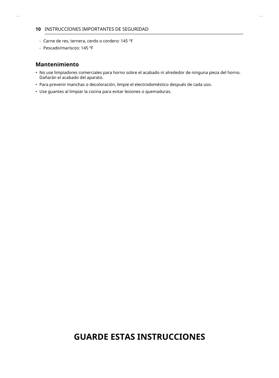 Guarde estas instrucciones | LG Studio 30 Inch Slide-In Gas Smart Range Owners Manual User Manual | Page 90 / 172