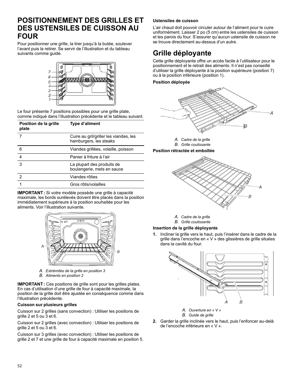 Positioning racks and bakeware_w11637359a, Roll-out rack_efsr_cg_w11637359a, Grille déployante | KITCHENAID 30 Inch Slide-In Induction Range Owners Guide User Manual | Page 52 / 89