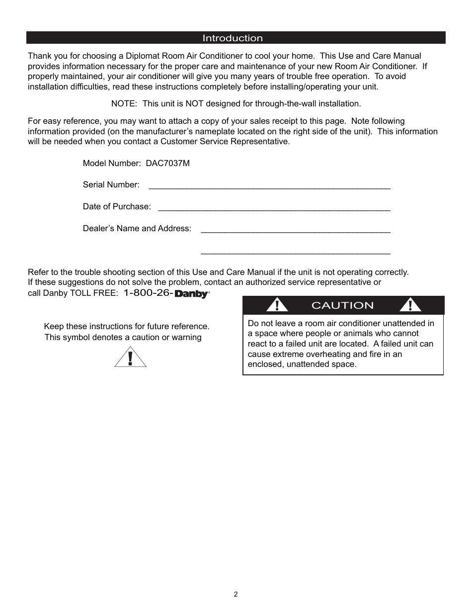 Danby DAC7037M User Manual | Page 3 / 12