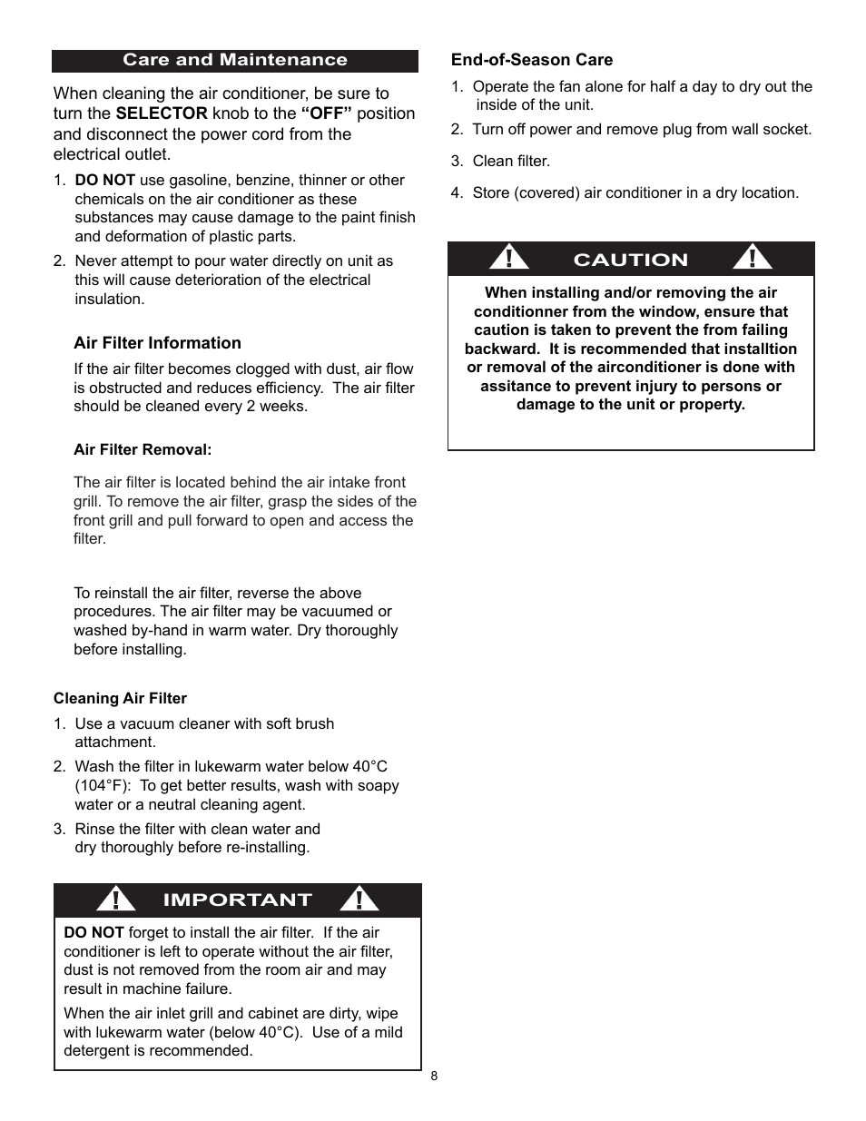 Danby DAC7037M User Manual | Page 9 / 12