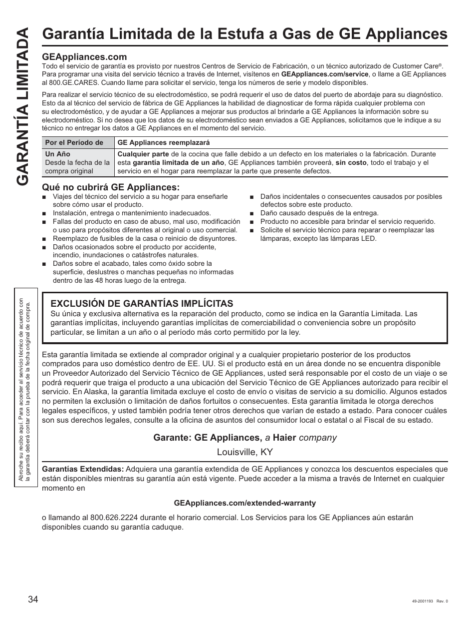 GE 600 Series 30 Inch Slide-In Gas Smart Range Owners Guide User Manual | Page 70 / 72