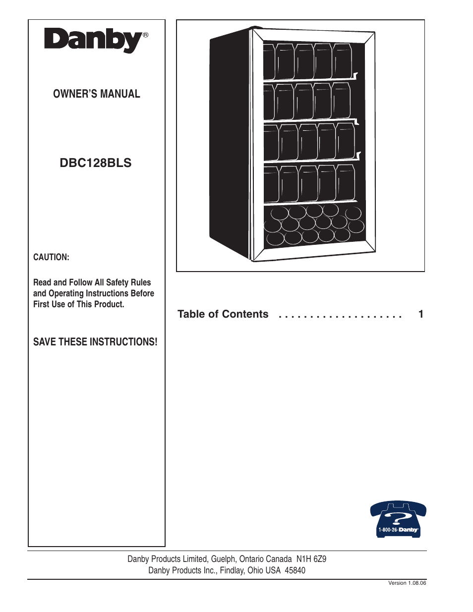 Danby DBC128BLS User Manual | 13 pages