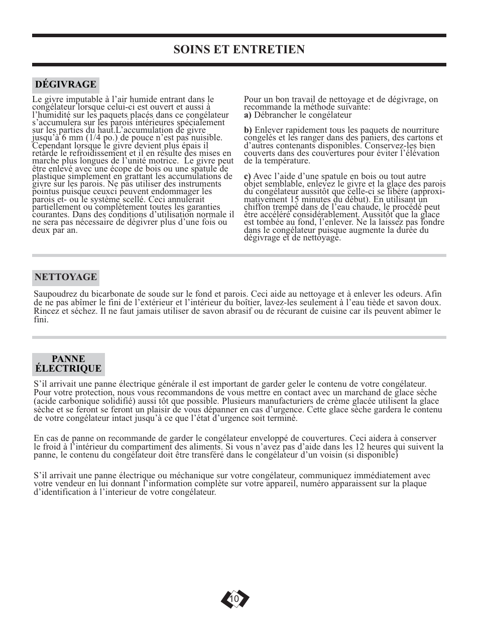 Soins et entretien | Danby DCFM246WDD User Manual | Page 11 / 20