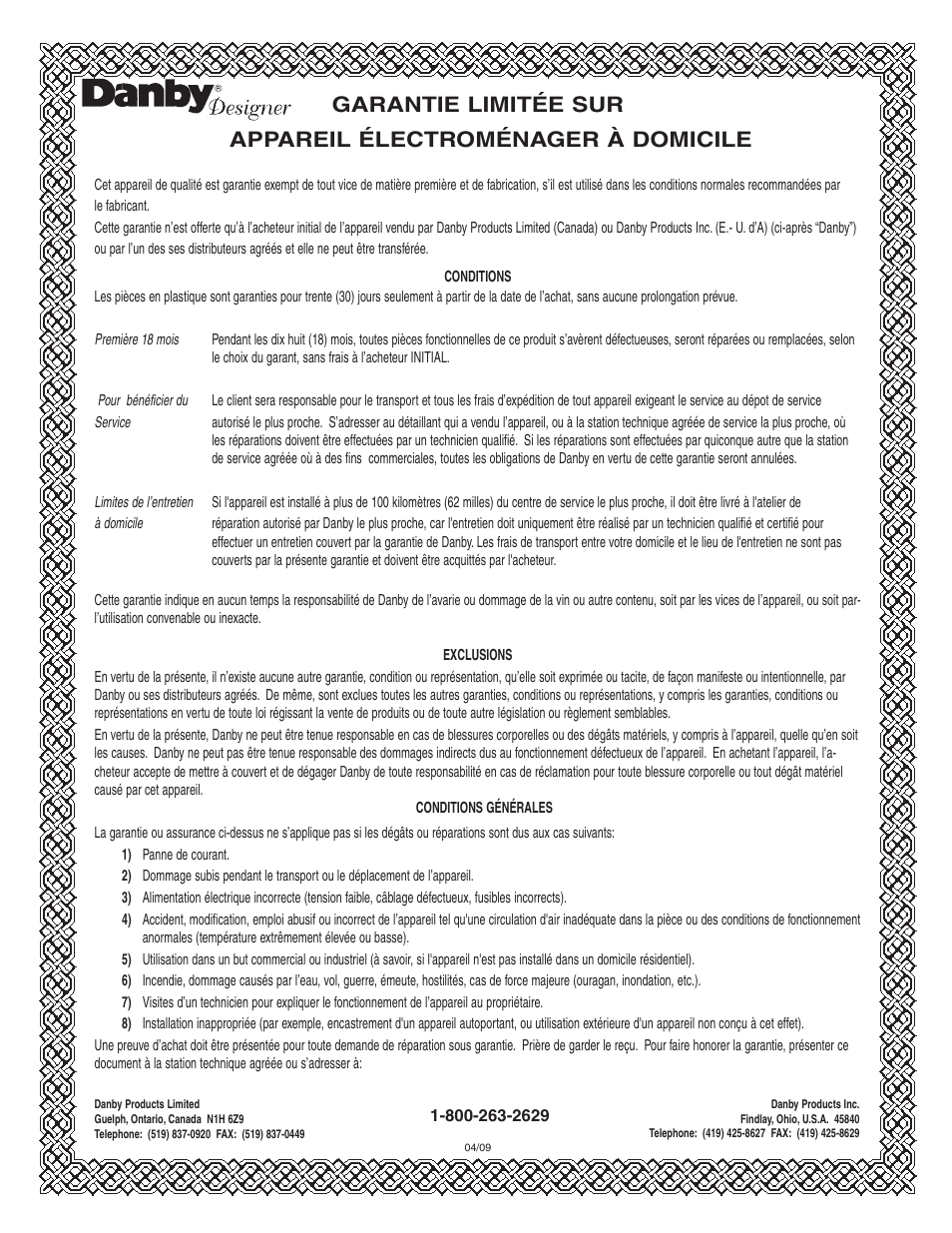 Danby DCFM246WDD User Manual | Page 13 / 20