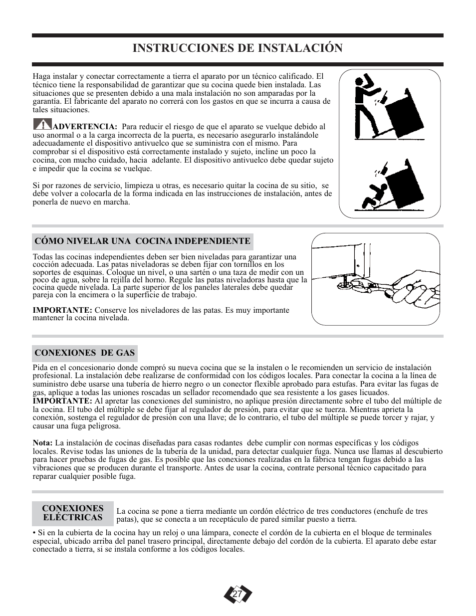 Instrucciones de instalación | Danby DR2099BLGLP User Manual | Page 17 / 35